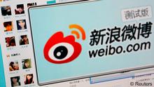 The logo of Sina Corp's Chinese microblog website "Weibo" is seen on a screen taken in Beijing in this September 13, 2011 file photo illustration. New real-identity rules to be imposed on China's Weibo are likely to make the country's most popular microblogging platform more alluring to advertisers, as Sina Corp seeks to start generating revenue from its product later this year. REUTERS/Stringer/Files (CHINA - Tags: POLITICS SCIENCE TECHNOLOGY BUSINESS LOGO)



