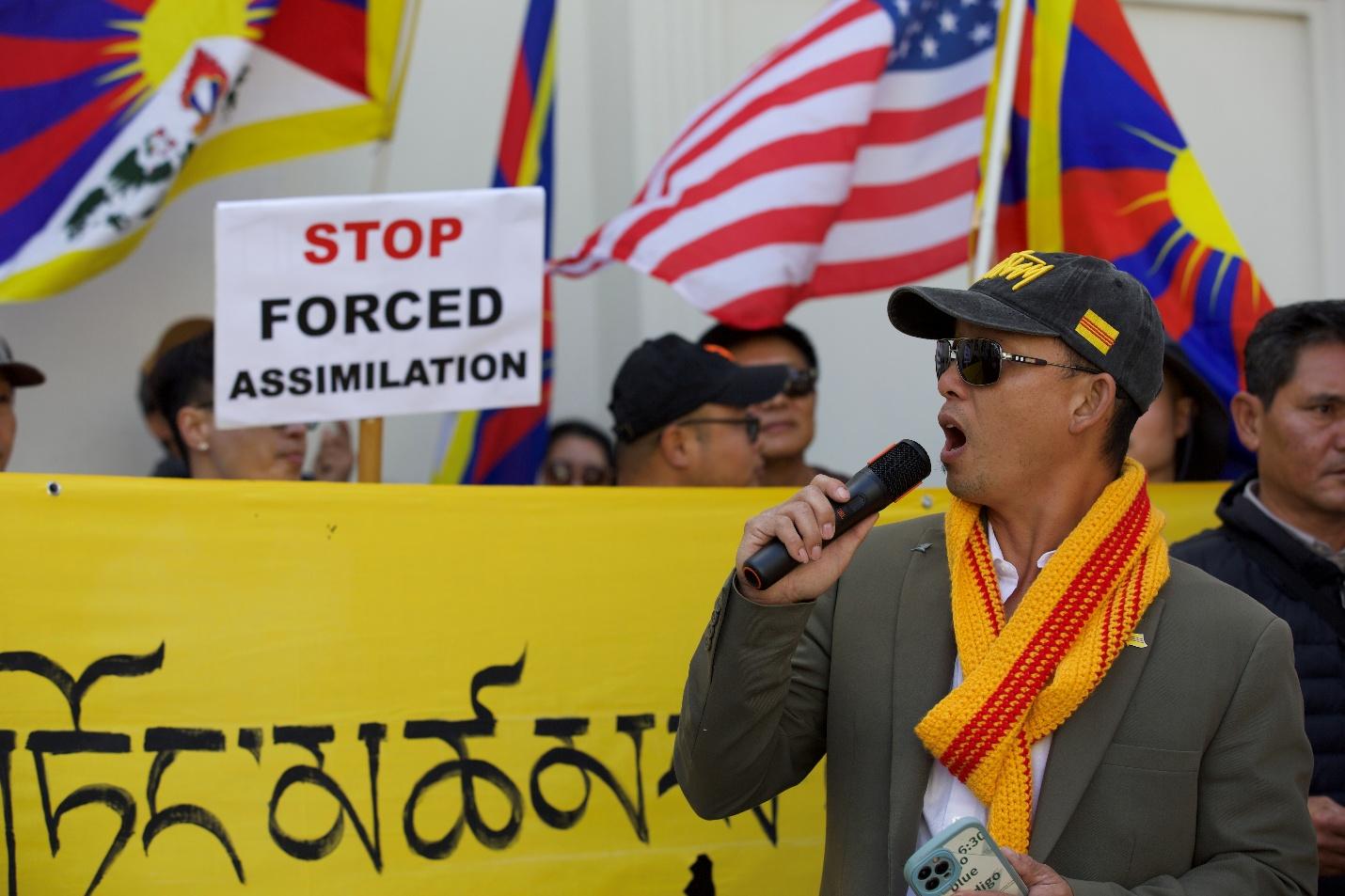 北加州多團體赴中領館抗議《中華人民共和國民族團結進步促進法》的實施